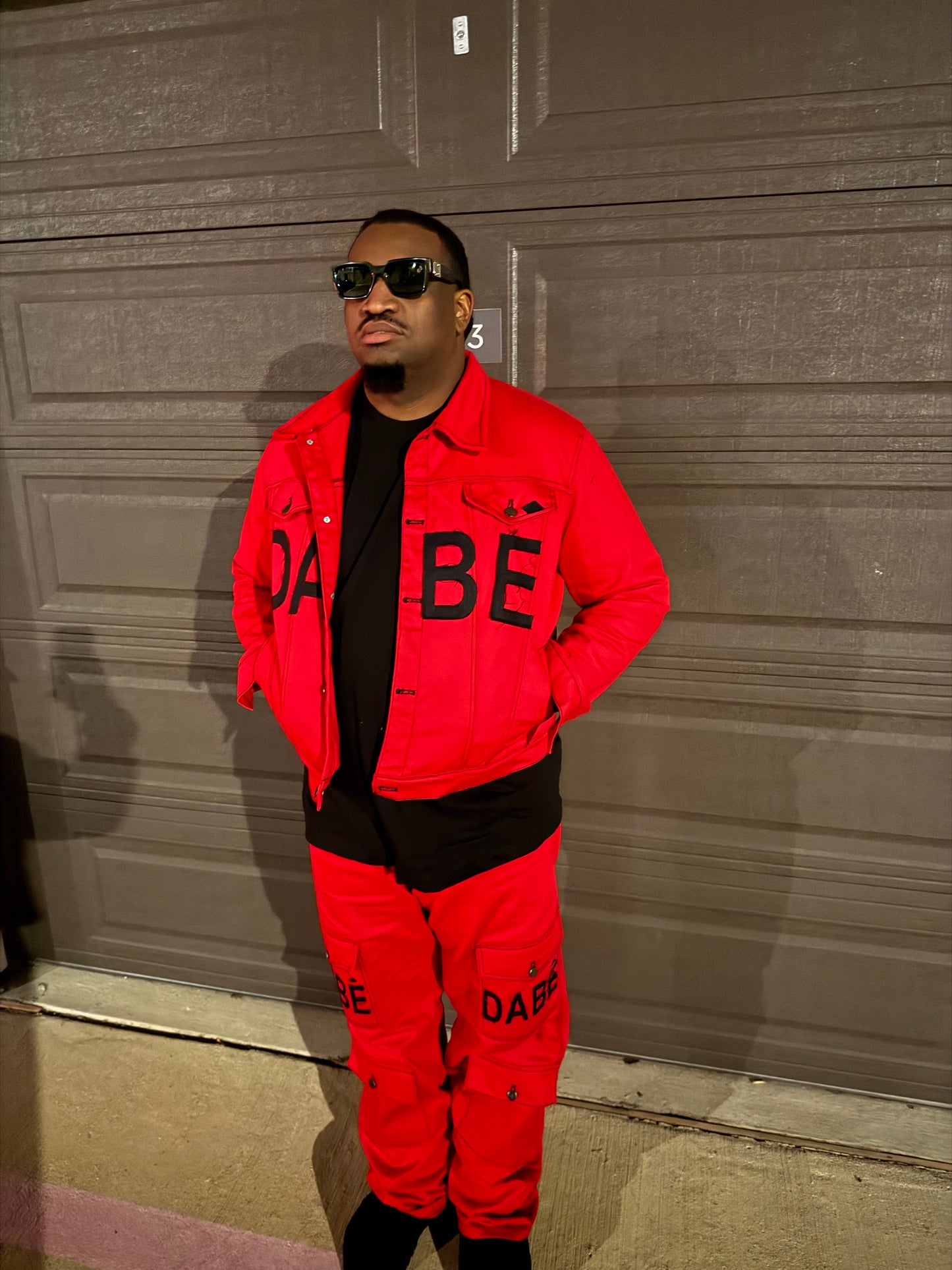 Red/Black Denim Set Jacket