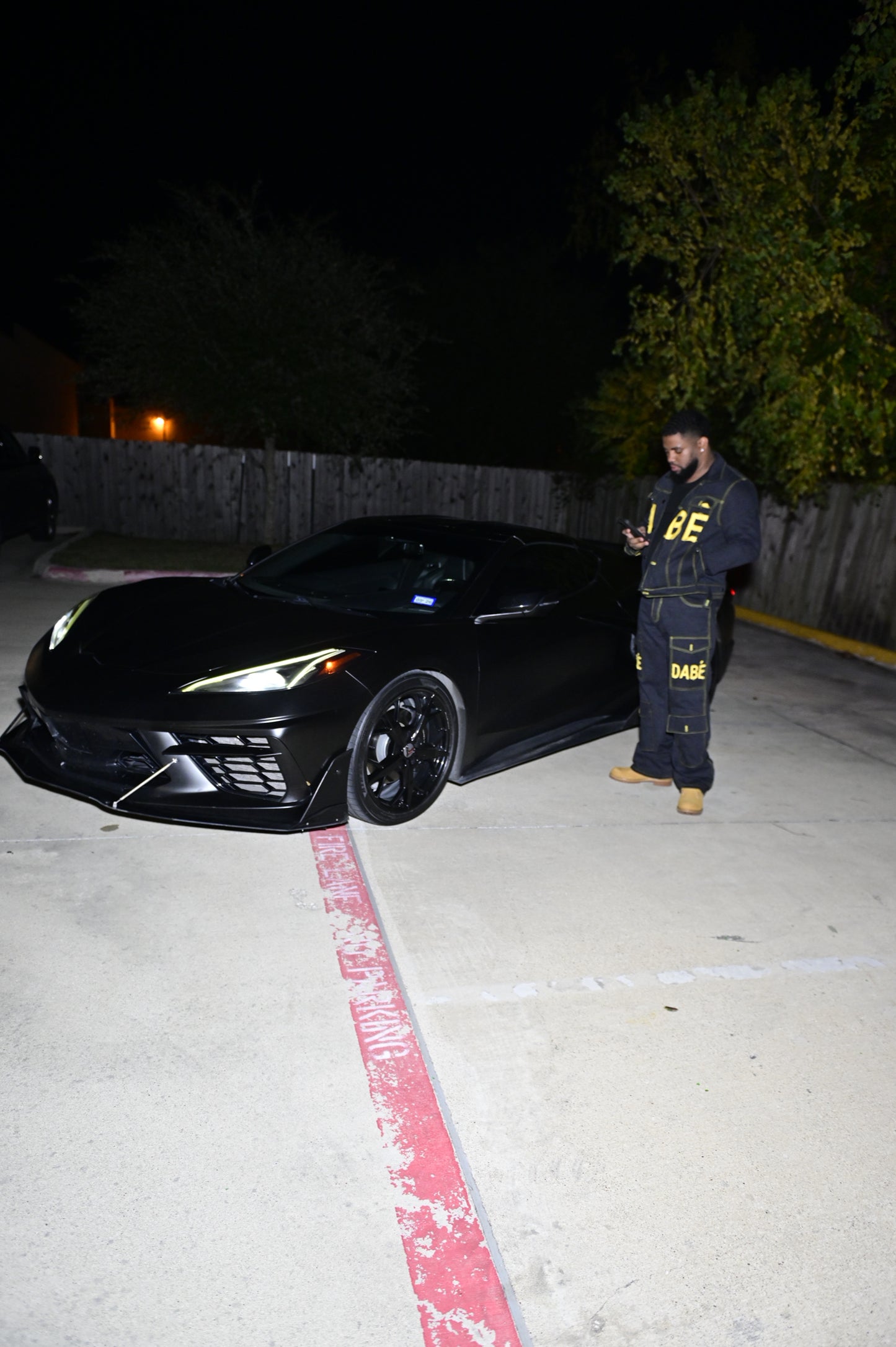 Black/Yellow Denim Set Jacket